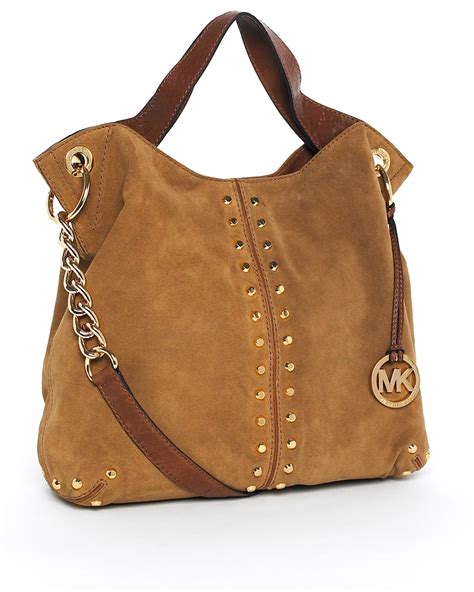 michael kors purse brown with ligjt|brown suede Michael Kors handbags.